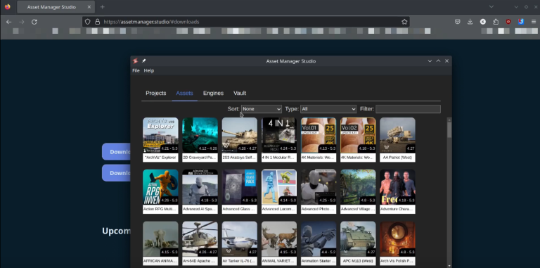 Ubuntu install Asset Manager Studio and Unreal Engine