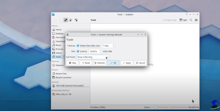 KDE Trash