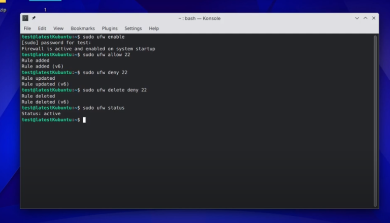 Ubuntu how to add and delete firewall rules