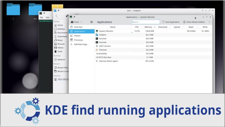 When I need to find running applications in KDE