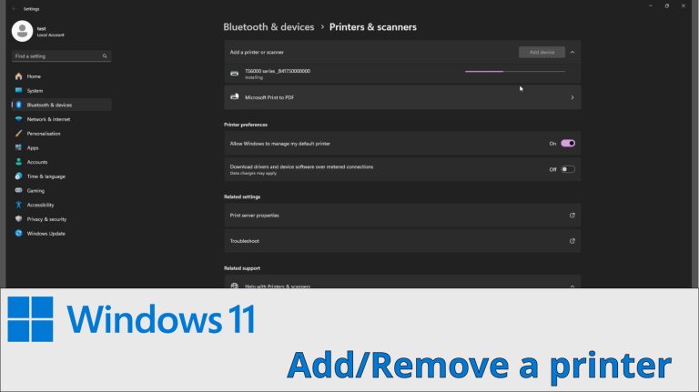 When I need to add/remove a printer – Windows 11