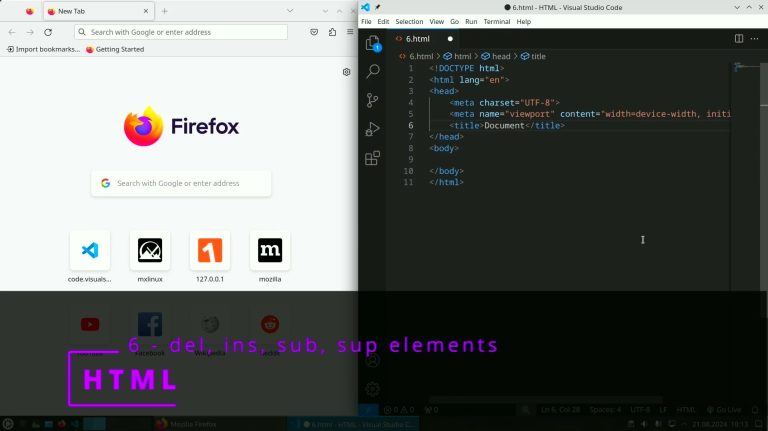 HTML 6 💻 del, ins, sub, sup elements