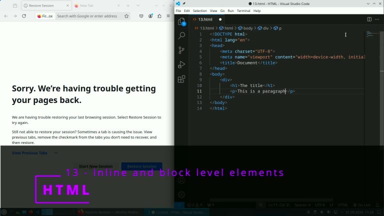 HTML 13 💻 Inline and block level elements