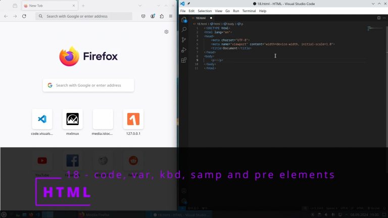 HTML 18 💻 code, var, kbd, samp and pre elements