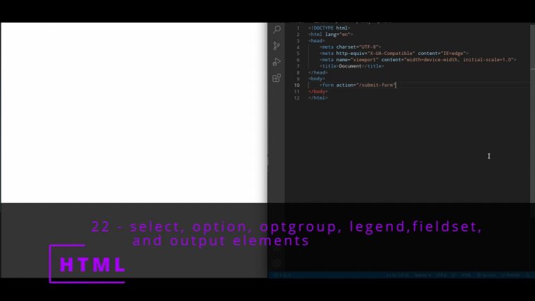 HTML 22 💻 select, option, optgroup, legend,fieldset, output elements