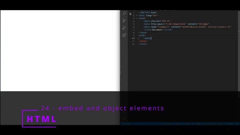 HTML 24 💻 embed and object elements