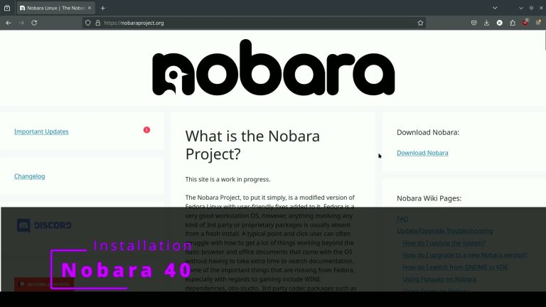 Install Nobara 40 in VirtualBox