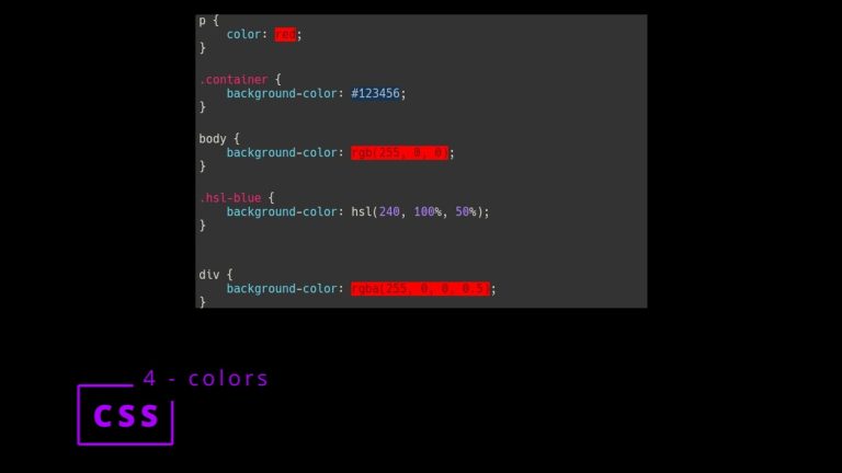 CSS 4 💻 colors and color properties