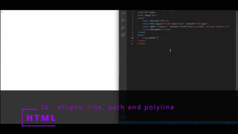 HTML 26 💻 ellipse, line, path and polyline