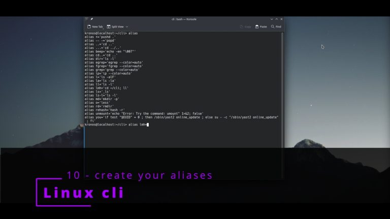 Linux CLI 10 🐧 create your aliases