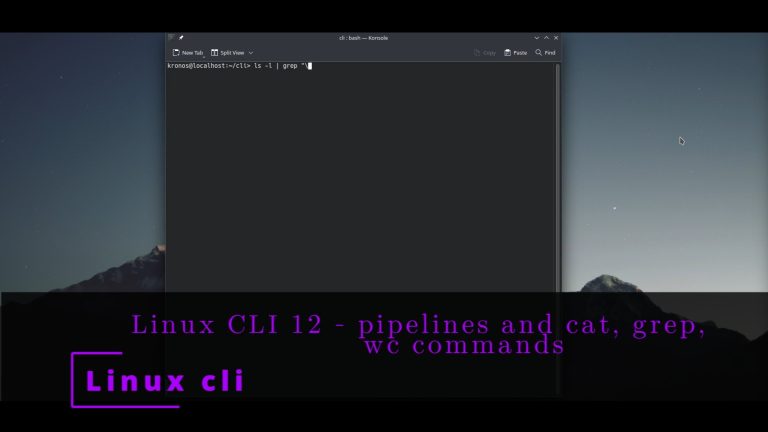 Linux CLI 12 🐧 pipelines and cat, grep, wc commands
