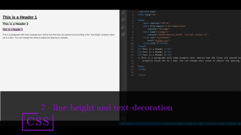 CSS 7 💻 line height and text decoration