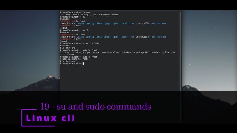 Linux CLI 19 🐧 su and sudo commands