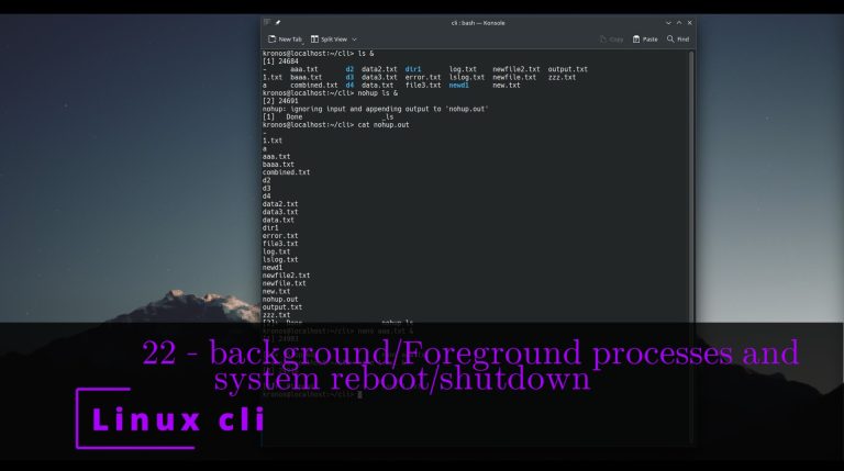Linux CLI 22 🐧 background/foreground processes and system reboot/shutdown