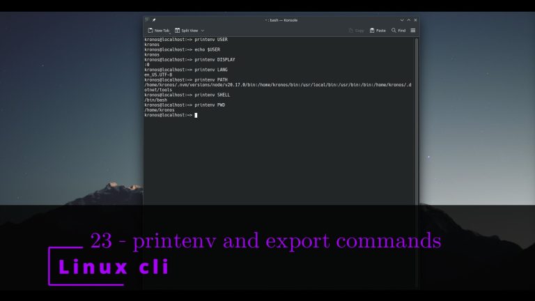 Linux CLI 23 🐧 printenv and export commands