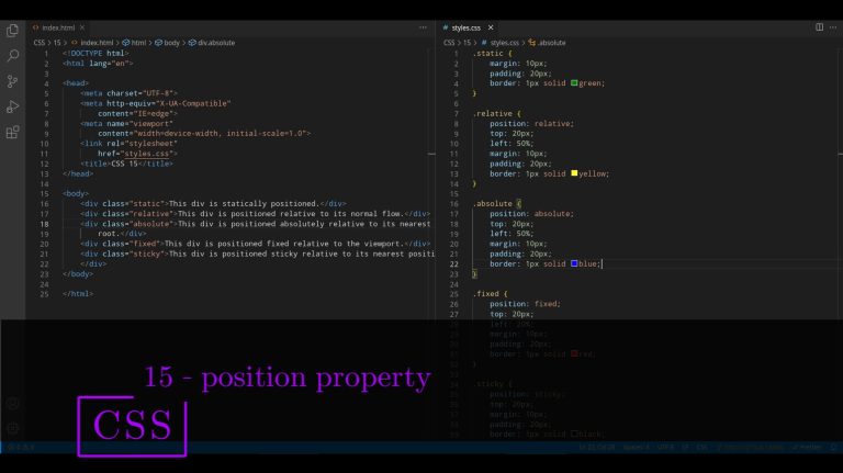 CSS 15 💻 position property