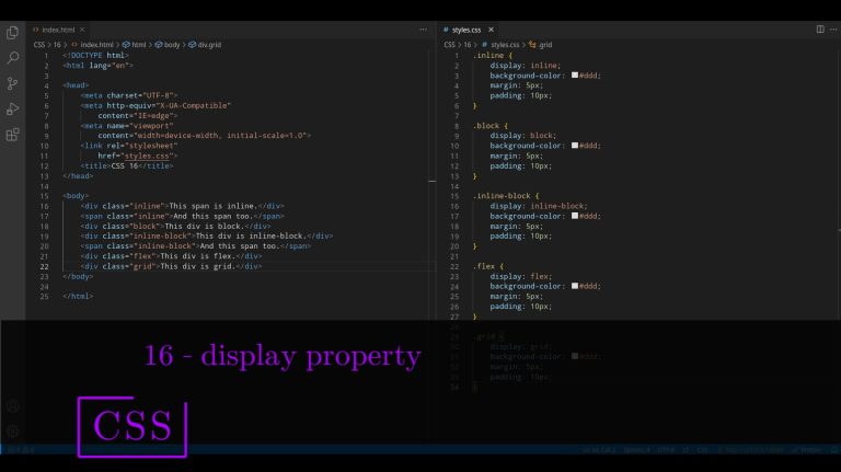 CSS 16 💻 display property