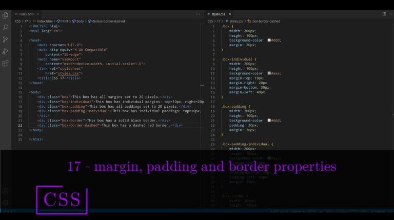 CSS 💻 17 – margin, padding and border properties