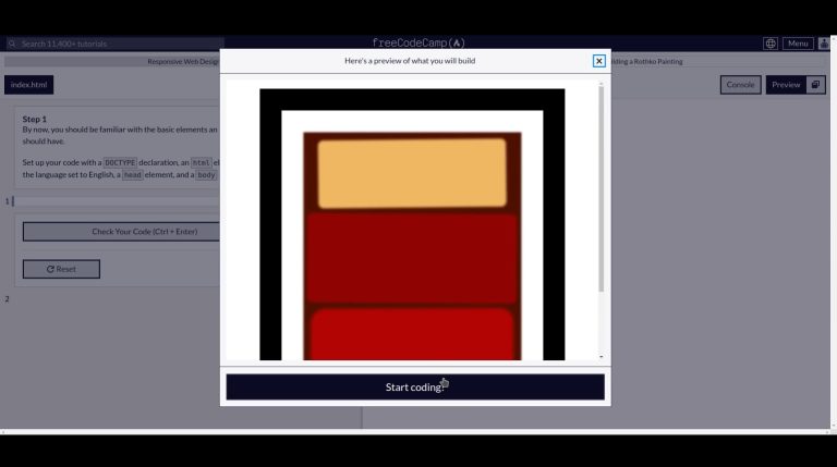 FreeCodeCamp 🌐 Responsive Web Design 🌐 Rothko Painting 1-45 (full)