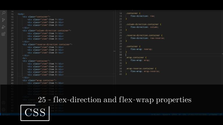 CSS 25 💻 flex-direction and flex-wrap properties