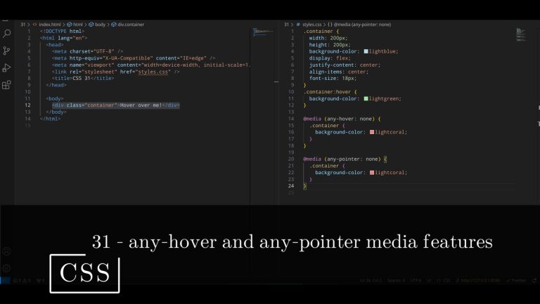 CSS 31 💻 any-hover and any-pointer media features
