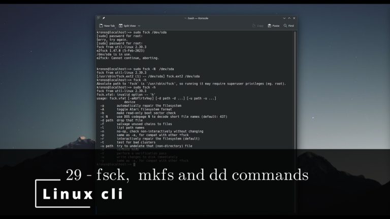 Linux CLI 29 🐧 fsck, mkfs and dd commands