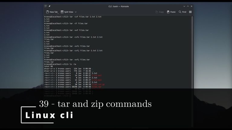 Linux CLI 39 🐧 tar and zip commands