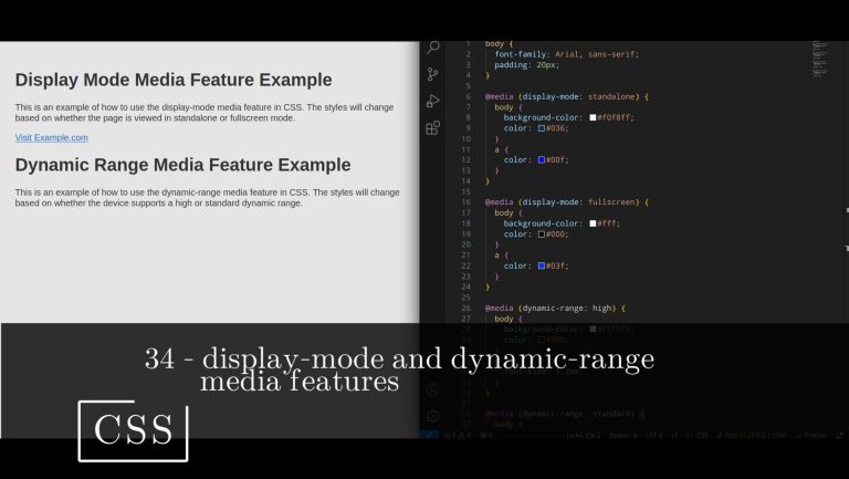 CSS 34 💻 display-mode and dynamic-range media features