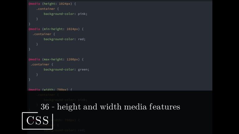 CSS 36 💻 height and width media features