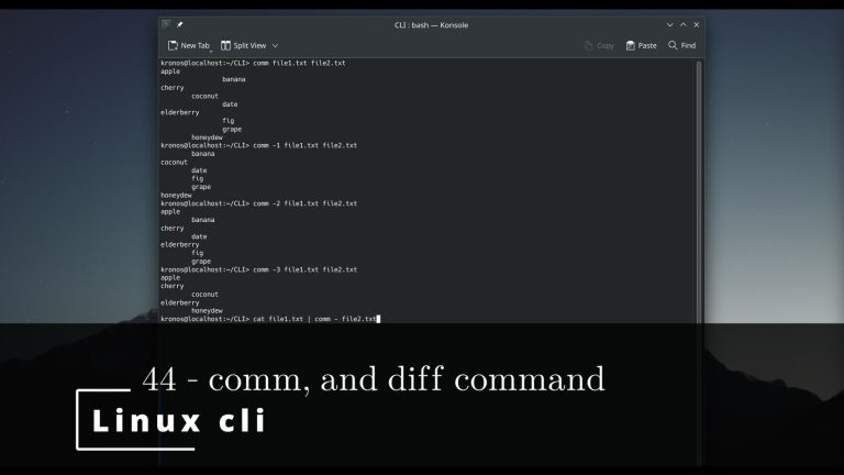 Linux CLI 44 🐧 comm, and diff command