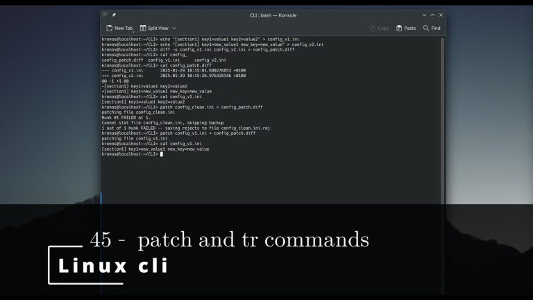 Linux CLI 45 🐧patch and tr commands