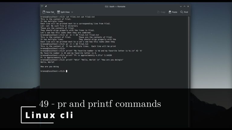 Linux CLI 49 🐧 pr and printf commands