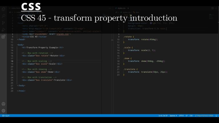 CSS 45 💻 transform property introduction