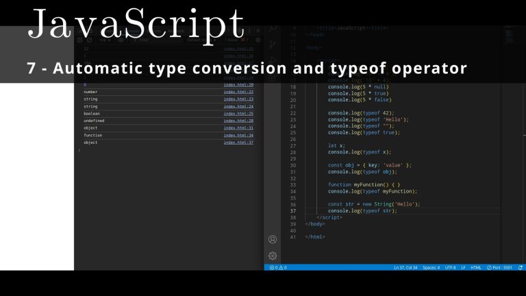 JavaScript 7 🧬 Automatic type conversion and typeof operator