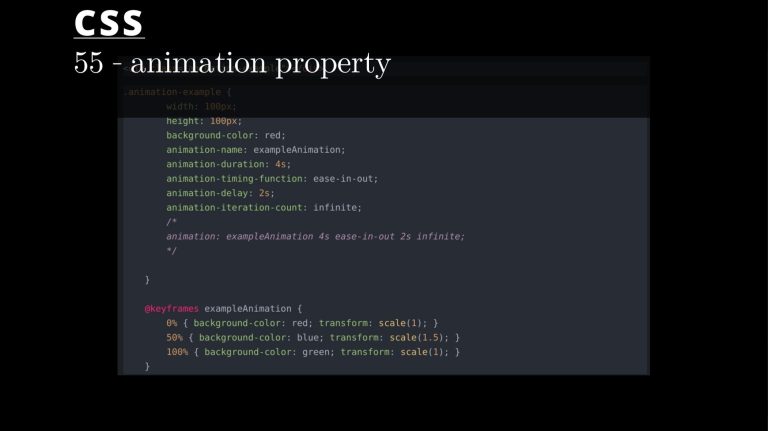 CSS 55 💻 animation property
