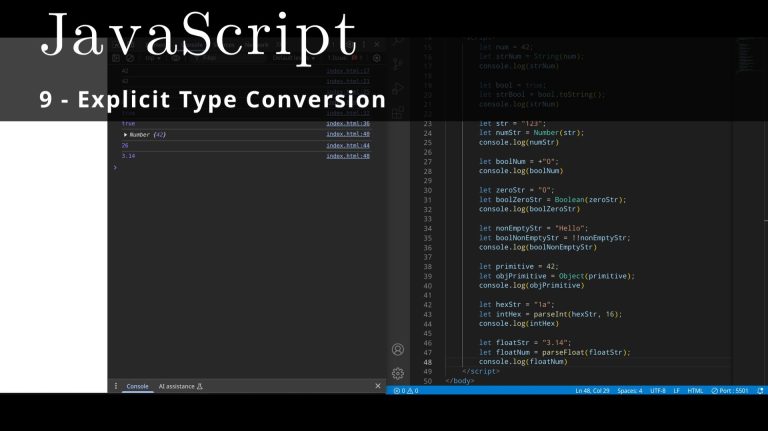 JavaScript 9 🧬 Explicit Type Conversion