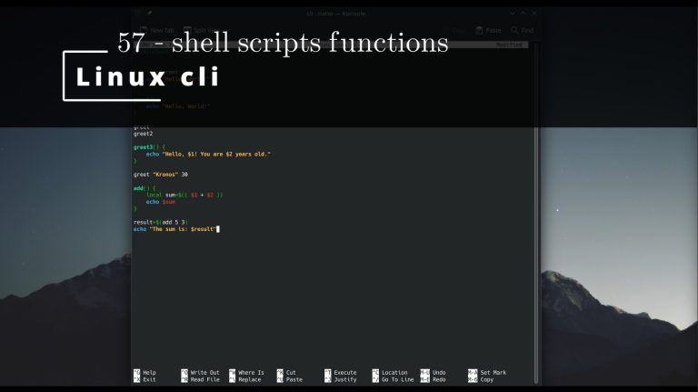 Linux CLI 57 🐧 shell scripts functions