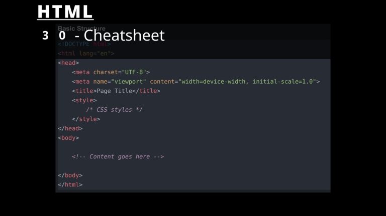 HTML 30 💻 Cheatsheet