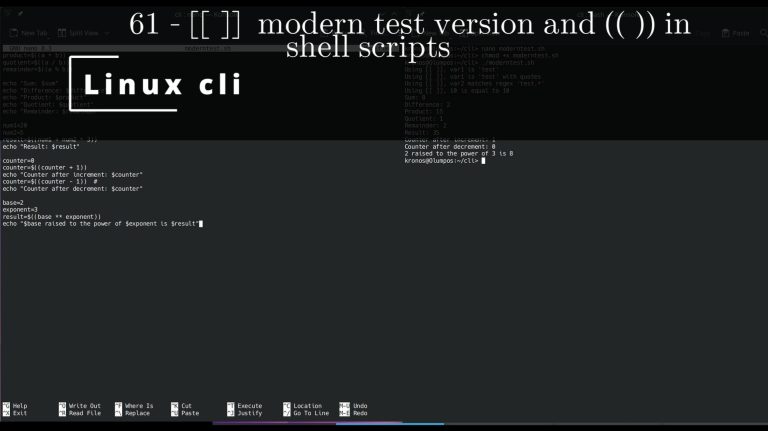 Linux CLI 61 🐧 modern test version and in (( )) shell scripts