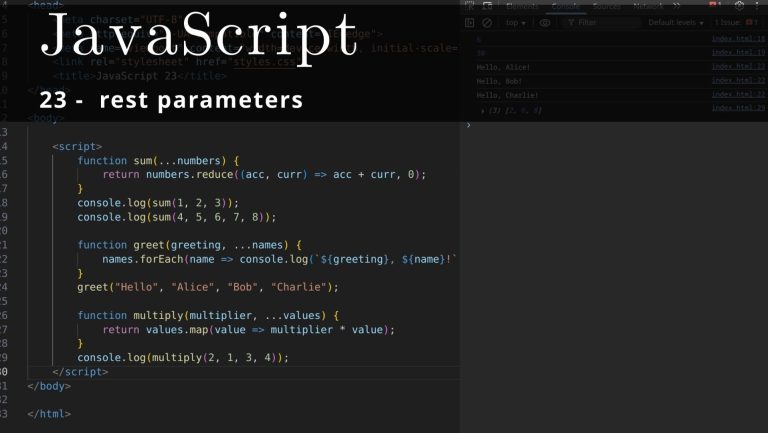 JavaScript 23 🧬 rest parameters