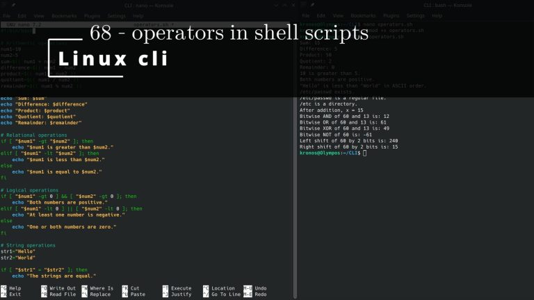 Linux CLI 68 🐧 operators in shell scripts