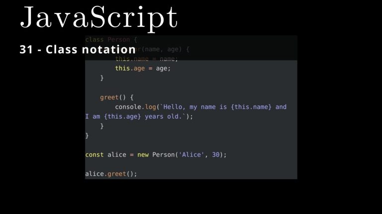 JavaScript 31 🧬 Class notation