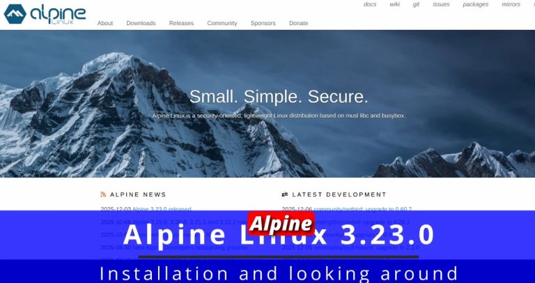 Installing Alpine Linux 3.23.0 🐧 and Gnome