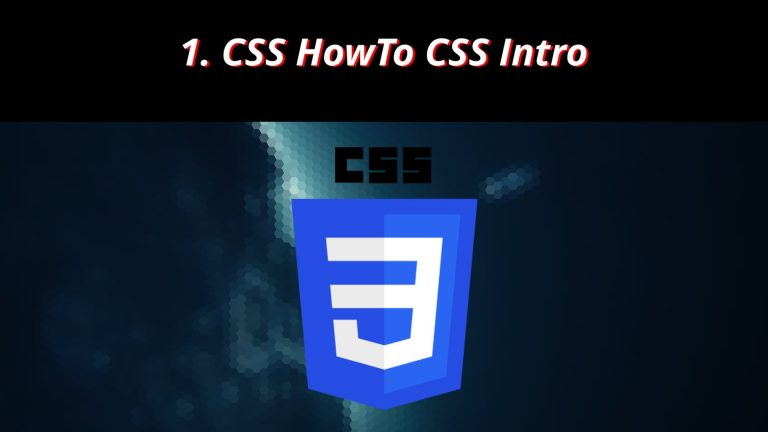 1 CSS 🎨 HowTo CSS Intro