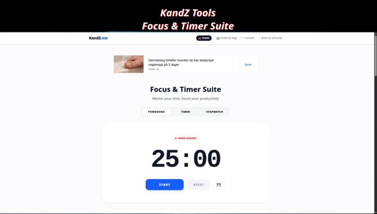 The Cleanest Free Pomodoro Timer