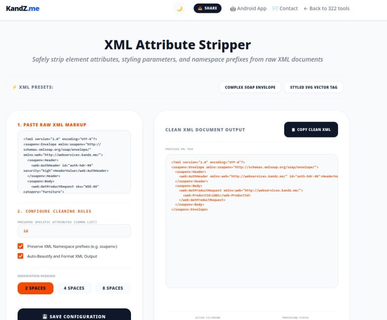 Free XML Attribute Stripper