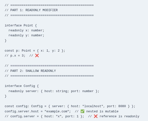 TypeScript 49 🔷 Immutability and Readonly Deep