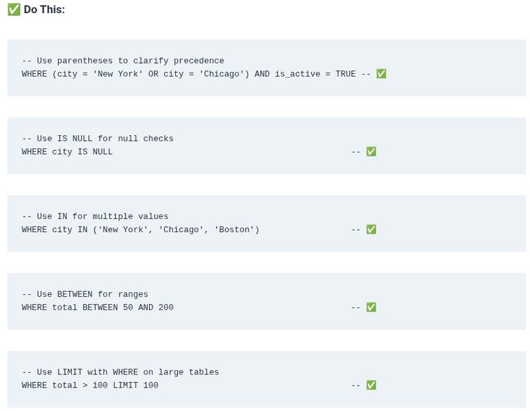 SQL 15 🛢️ Filtering Rows with WHERE