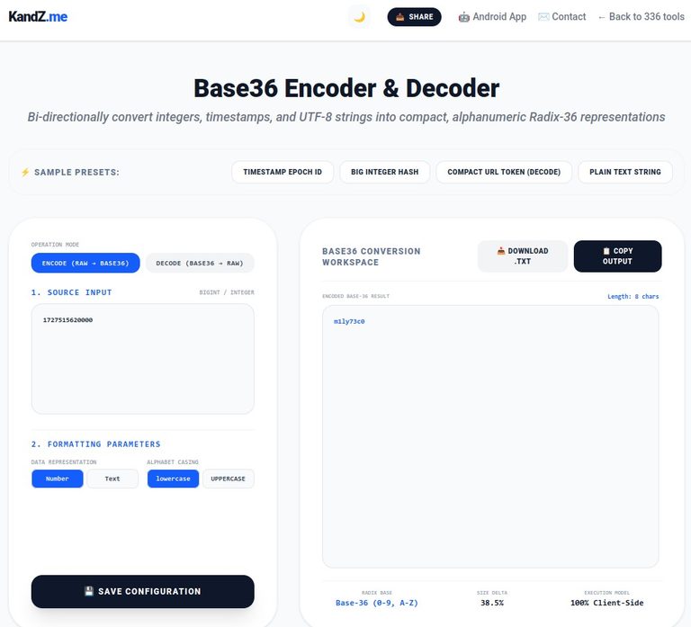 Free Base36 Encoder & Decoder