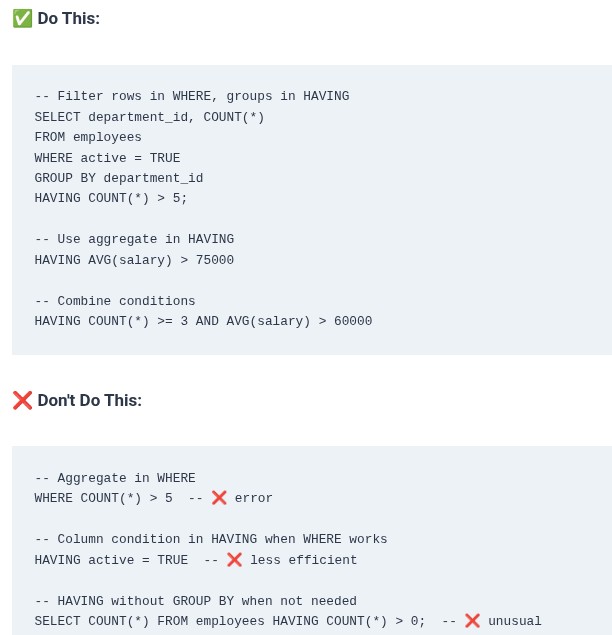 SQL 31 🛢️ Filtering Grouped Data with HAVING